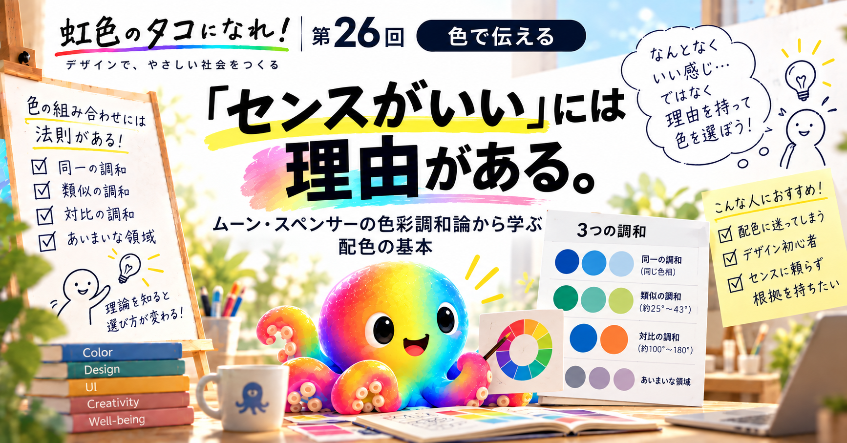「センスがいい」には理由がある。｜色の組み合わせを理論で考える｜虹色のタコになれ！【色彩理論】